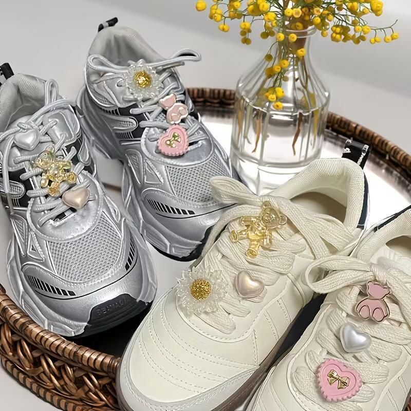 Прикраси на шнурки для кросівок і кедів Cute Bear Flower Комплект 6 шт PK064 PK064 фото
