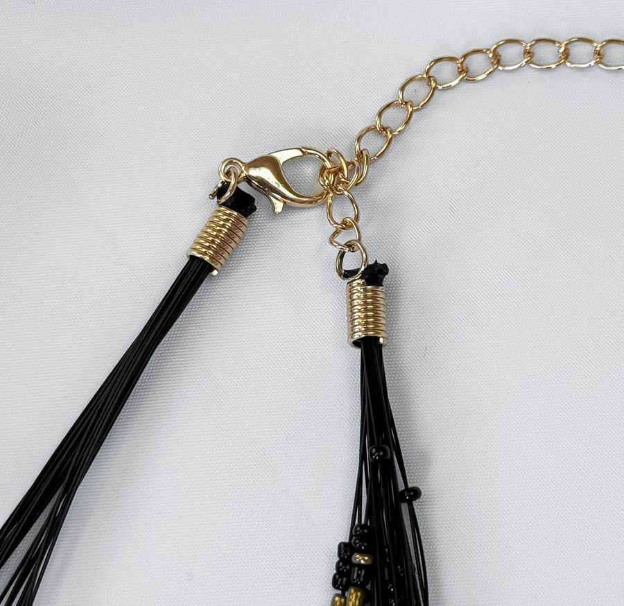 Намисто багатошарове з намистин Чорне BK346-Black BK346-Black фото