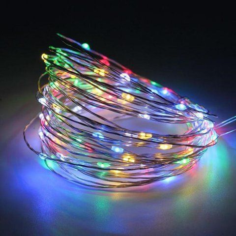 Гирлянда Роса нить 50 Led 5 м цветная на батарейках G166-5 G166-5 фото