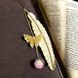 Закладка для книг на ланцюжку Перо з метеликом та рожевою квіткою PK0115-P PK0115-P фото 3