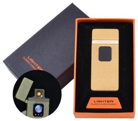 USB зажигалка в подарочной упаковке Lighter (Спираль накаливания) №HL-7 Gold №HL-7 Gold фото