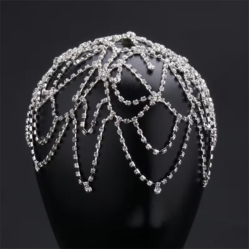 Прикраса на голову зі стразами Crystal Dew срібляста Podarkus BK1032-S BK1032-S фото