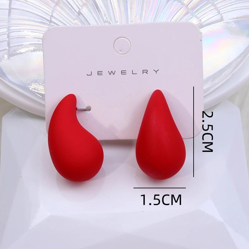Серьги неоновые Капля матовые Маленькие 25 мм яркие салатовые BK159-LG BK159-LG фото
