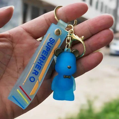Брелок-ключниця Підвіска для сумки рюкзака Ведмідь блакитний PK0073-B PK0073-B фото