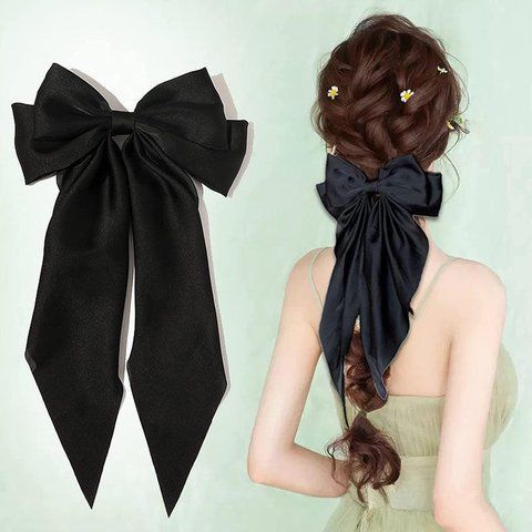 Жіноча заколка Бант для волосся Podarkus black BK025-B BK025-B фото
