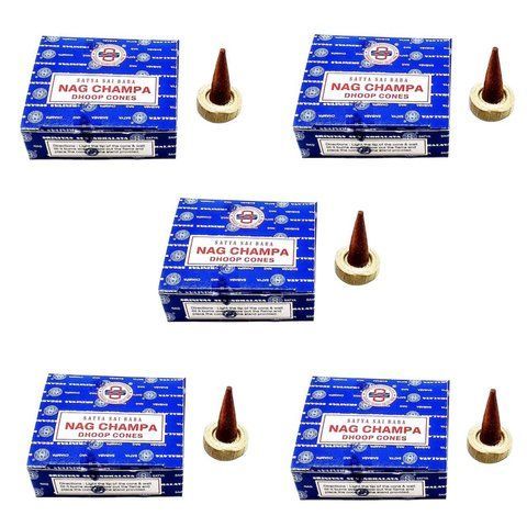 Nagchampa Dhoop Конуси 60 шт 5 по 12 Satya безосновне пахощі 32493 32493 фото