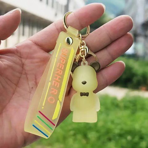 Брелок-ключниця Підвіска для сумки рюкзака Ведмідь жовтий PK0073-Y PK0073-Y фото