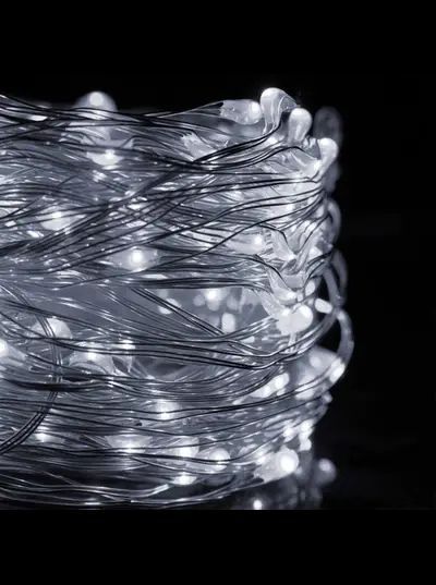 Гірлянда Роса 200 м 500 Led 8 режимів від розетки Холодний білий G165-200 G165-200 фото
