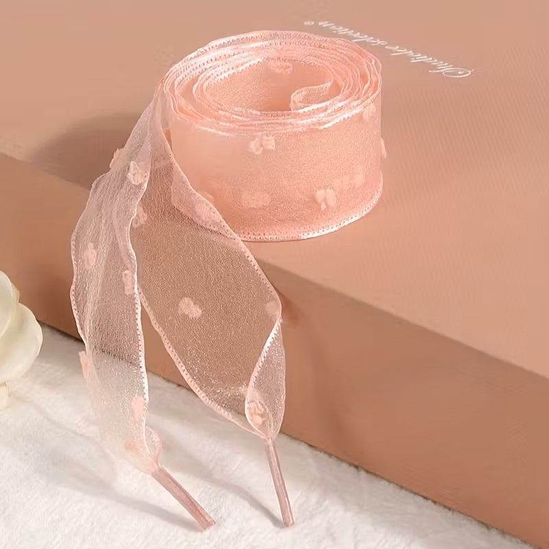 Шнурки для взуття органза з цяточками 120 см Персиковий Podarkus PK059-P PK059-P фото