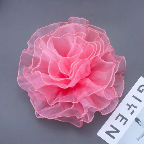 Брошка Квітка 28 см із сіточки light-pink Аксесуар для одягу BK462-LP BK462-LP фото