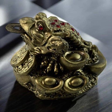 Статуетка Жаба Фен-Шуй для залучення багатства з монетою 36002 36002 фото