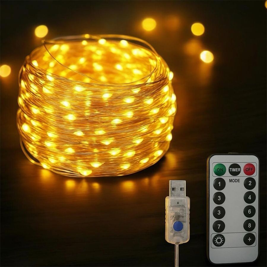 Гірлянда Роса 20м 200Led USB Теплий білий Більший діод G169-20B-USB G169-20B-USB фото