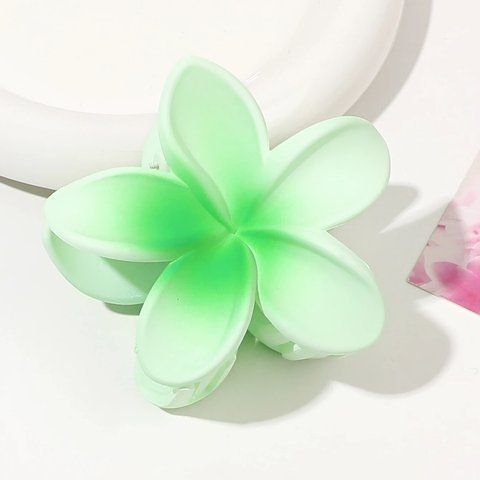 Заколка краб для волосся Гавайська квітка 8см Podarkus Зелений BK094-5 BK094-5 фото