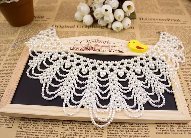 Кольє - комір Перлинний з ажурним плетінням Podarkus BK1037 BK1037 фото