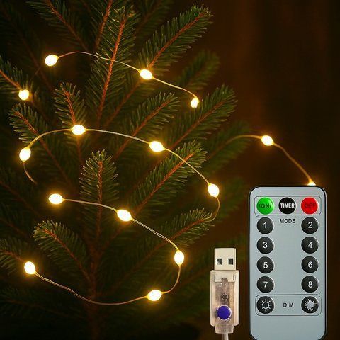 Гирлянда Роса 30м 300Led USB Теплый белый Больше диод G169-30B-USB G169-30B-USB фото