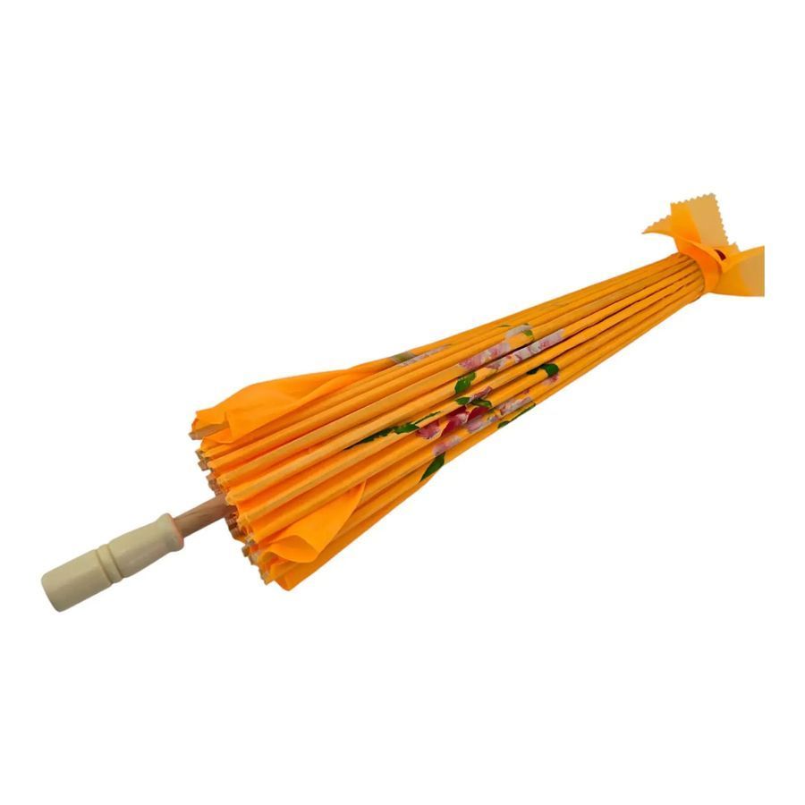 Парасолька з бамбука та шовку помаранчева 55х 82 см 35149K 35149K фото