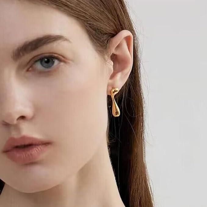 Сережки Краплі зигзаг Ассиметричні золотисті BK369-G BK369-G фото