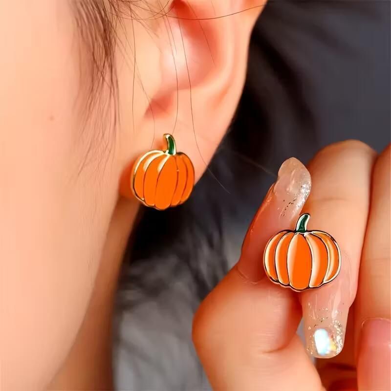Серьги маленькие Тыква Halloween pumpkin Podarkus BK893 BK893 фото