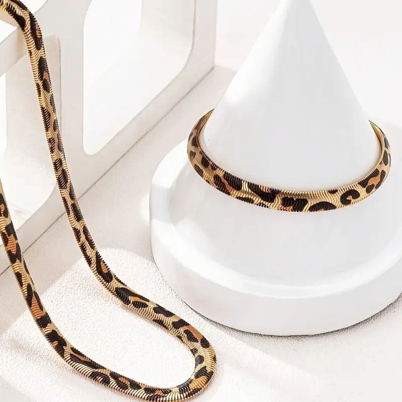 Комплект прикрас Leopard Snake Кольє та браслет золотистий Podarkus BK865-G BK865-G фото