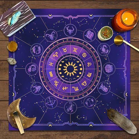 Скатертина для Таро 49x49 см Місячний зодіак FK060-4 FK060-4 фото