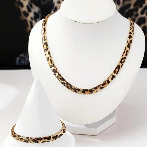 Комплект прикрас Leopard Snake Кольє та браслет на Хелловін Halloween BK865-G-Hel BK865-G-Hel фото