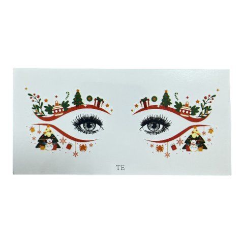 Тимчасове тату для обличчя Christmas для новорічних свят Podarkus MK092-9 MK092-9 фото
