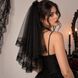 Фата чорна двоярусна з квітковим мереживом 80 см на Хелловін Podarkus BK1317-B BK1317-B фото 1