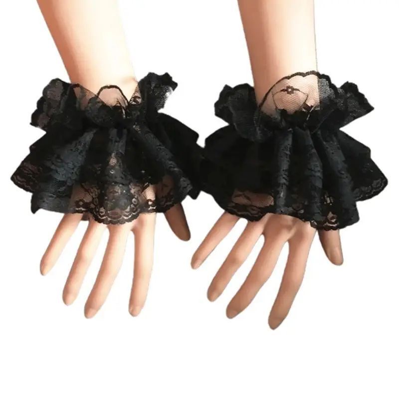 Манжети мереживні чорні короткі Pure Lace Podarkus BK923-B BK923-B фото