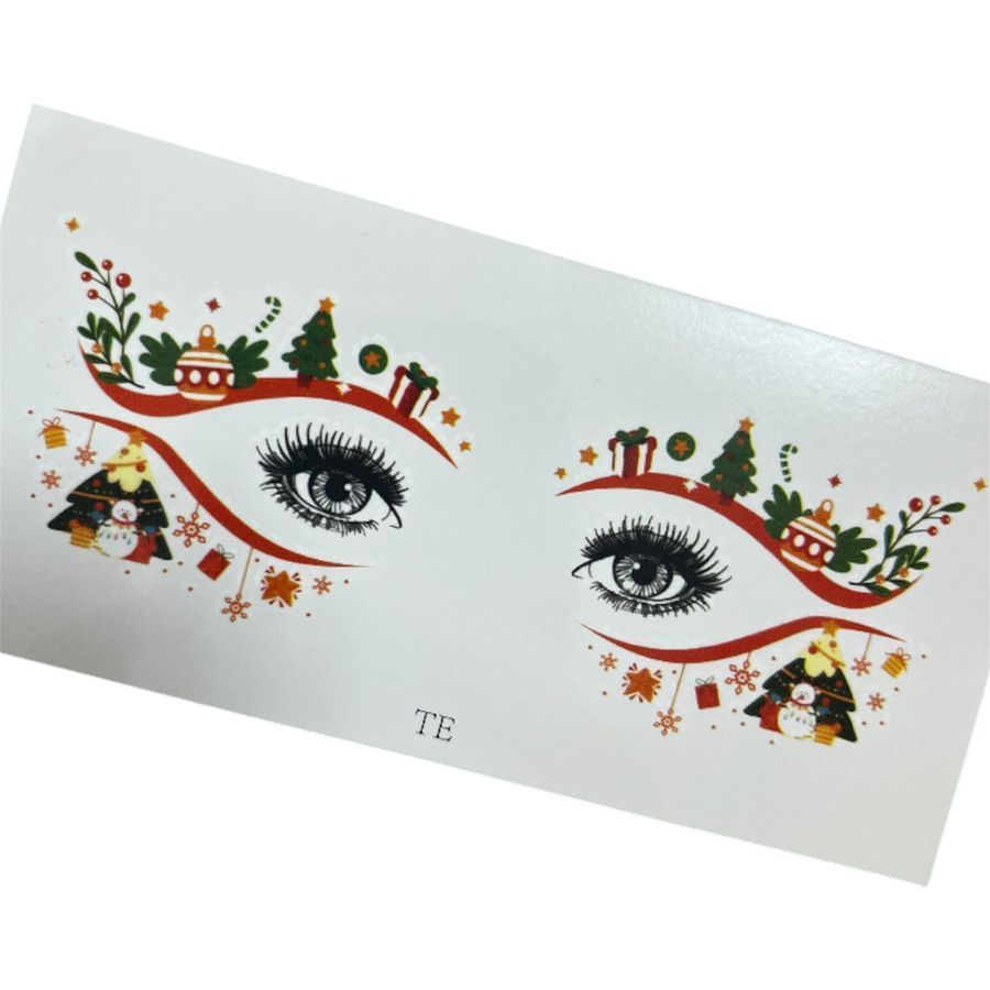 Тимчасове тату для обличчя Christmas для новорічних свят Podarkus MK092-9 MK092-9 фото