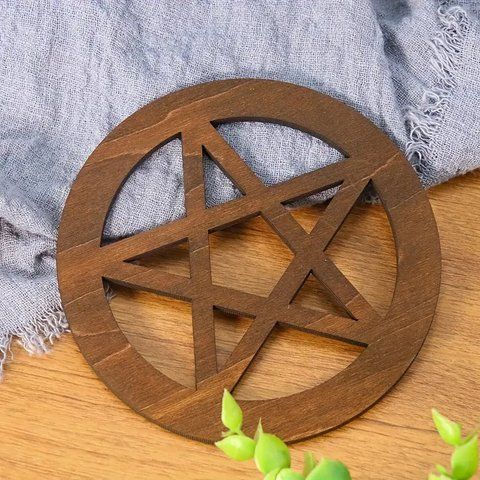 Вівтарна дошка підставка з дерева для магічних предметів пентограма PK0128-1 PK0128-1 фото