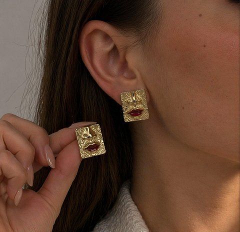 Серьги гвоздики Нос губы золотистые Podarkus BK1114-G-2 BK1114-G-2 фото