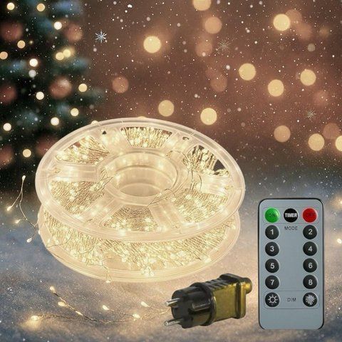 Гирлянда Мишура 50м 1000Led 8 режимов на ДУ от розетки Теплый белый G170-50-WW G170-50-WW фото