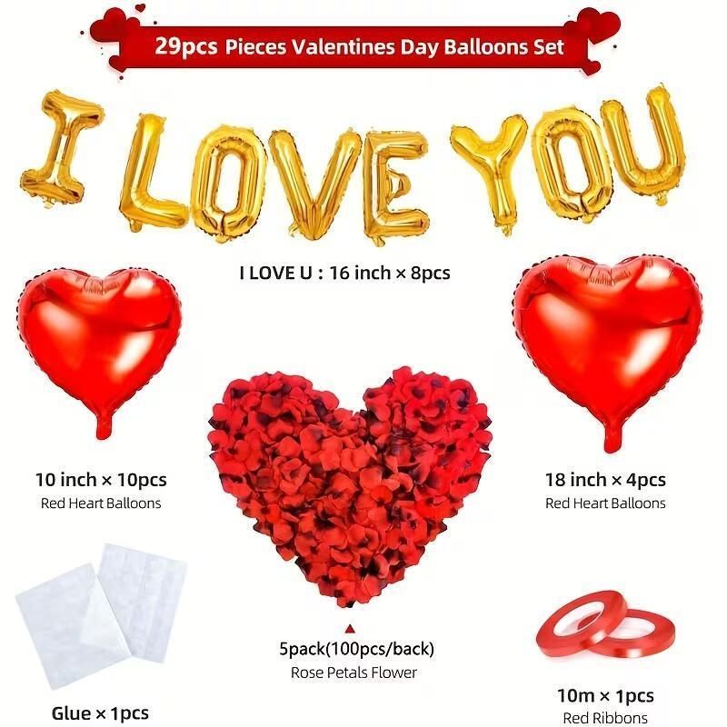Набір повітряних куль I LOVE YOU для декору та фотозони Podarkus DK046 DK046 фото