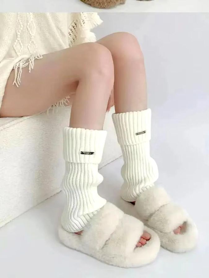 Гетри теплі Лоліта в'язані з підворотом One size Білі Podarkus Аксесуари BK367-W BK367-W фото